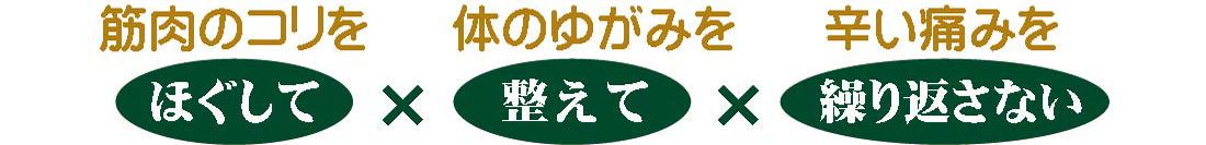 コリをほぐして、歪みを整えて、痛みを繰り返さない